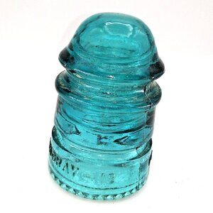 Vintage Hemingray #12 Glass Insulator Aqua USA Electric Power Pole 3.5 tall READ